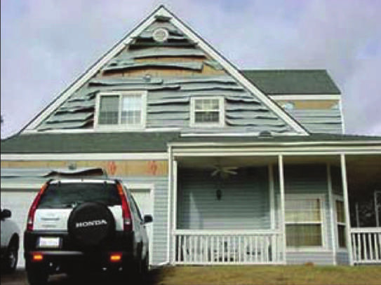 burned vinyl siding.