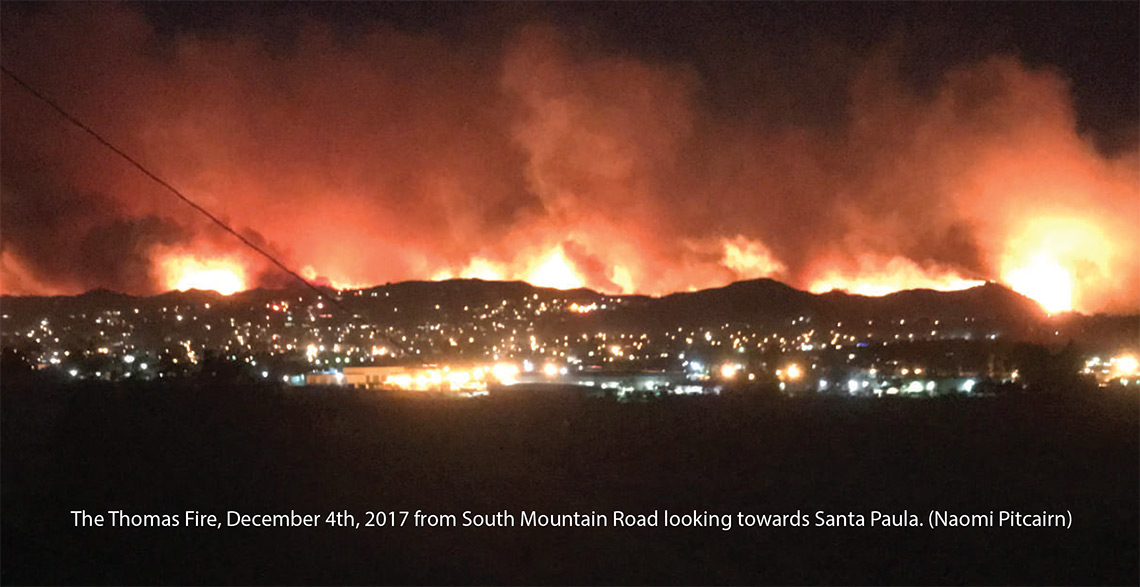 photo of The Thomas Fire taken by Naomi Pitcairn.